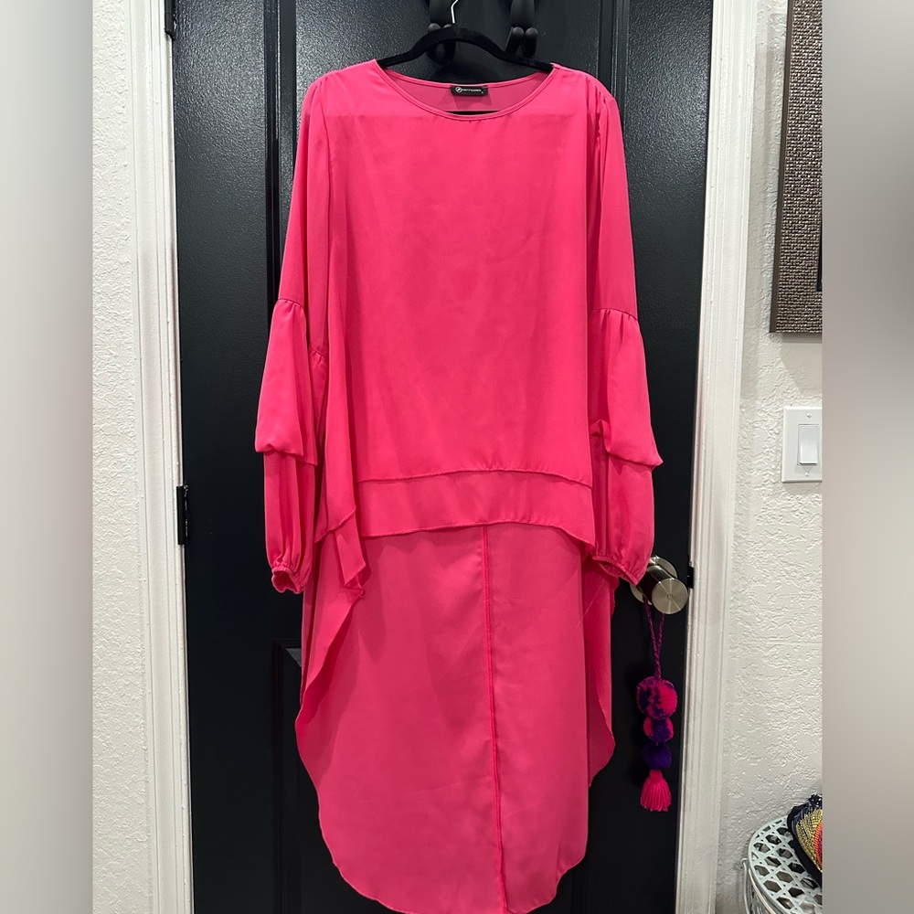 Vibrant Pink High-Low Dress/Tunic